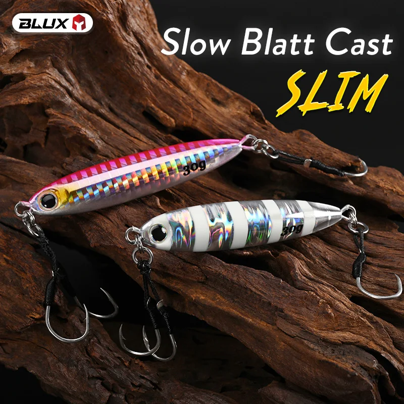 BLUX Slow Blatt Cast Slim Metal Jig Fishing Lure 15g 20g 30g Jigging Spoon for off Shore Rock Saltwater Bass Artificial Baits view 3