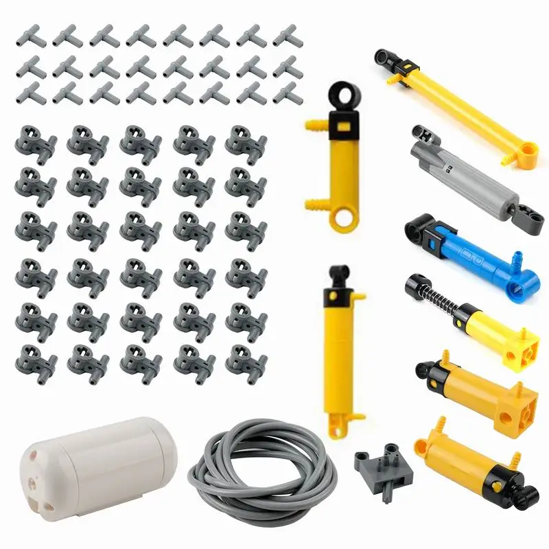 Pneumatisches Teile-Set Zylinder Tank Schalter Schlauch Verbinder-Kit für Technische MOC Mechanische Bausteine DIY Spielzeug