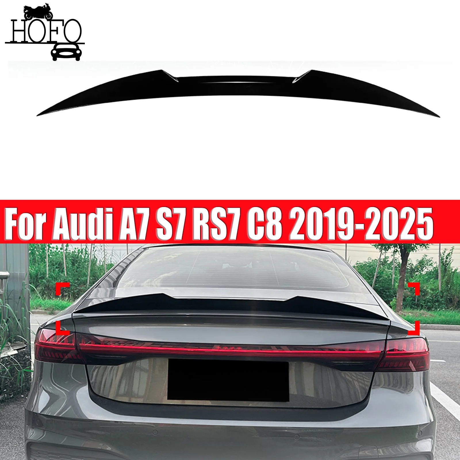 

For Audi A7 S7 RS7 C8 2019-2025 Rear Trunk Spoiler Wing kit