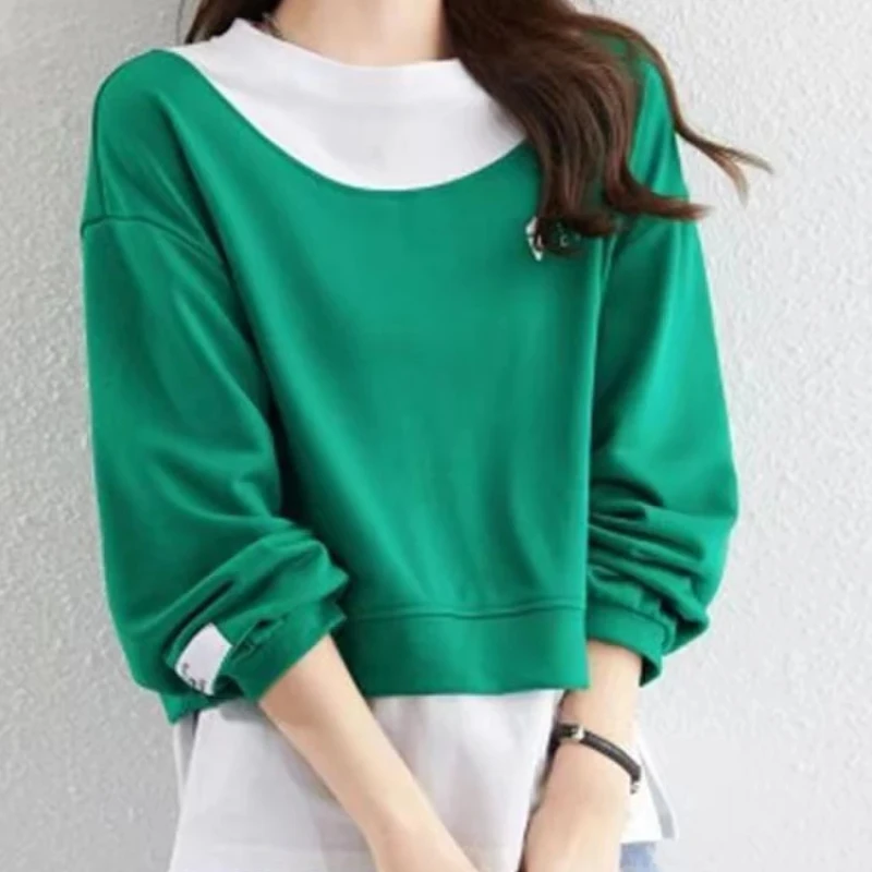 Pullovers Green Female Top New In Spring and Autumn Women's Sweatshirts Cheap Emo On Promotion Xxl 90s Vintage 2025 Trend Y 2k E