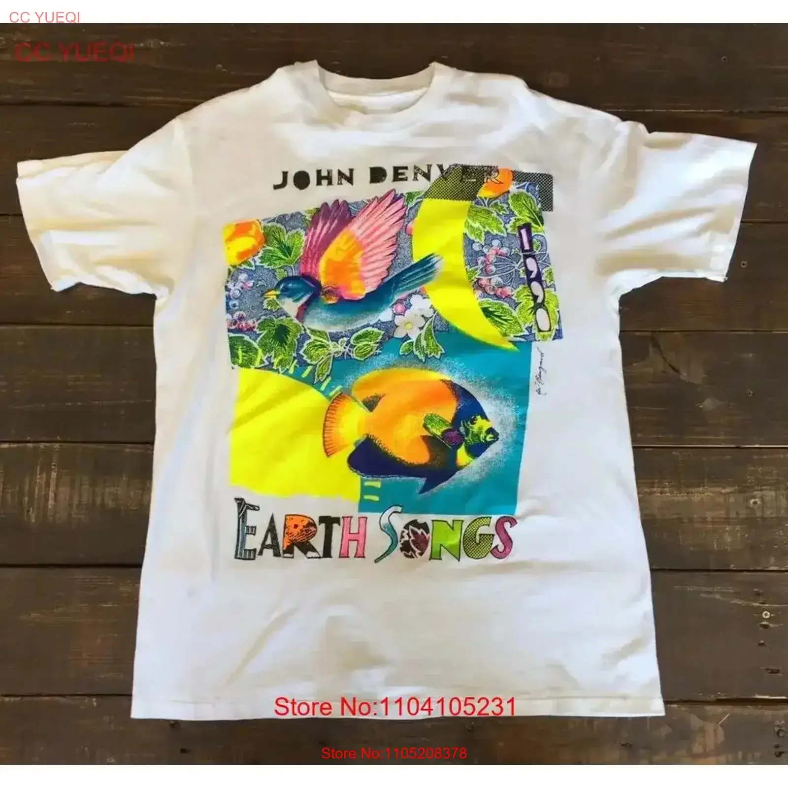 

John Denver Earth Songs, плотная хлопковая белая футболка S 5XL, винтажный стираный топ унисекс с рисунком для повседневной носки, дышащий