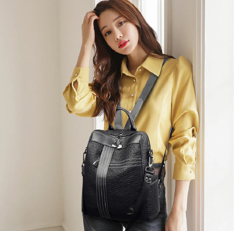 new-korean-fashion-luxury-high-quality-leather-double-zipper-shoulder-bags-women's-large-capacity-travel-backpacks-school-bag
