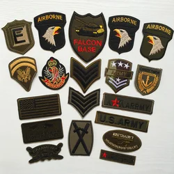 High Quality 1pcs Military Motif Embroidery Patches for Clothing Sew Iron on Clothes Eagle Badge Patch Stripes Army Applique DIY