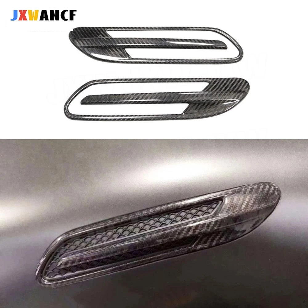 

JXWANCF 2 шт., передний боковой бампер из углеродного волокна, накладки на вентиляционные отверстия для Benz GT50 GT53 GT63 AMG, 4-дверные накладки на FRP 2019-2021