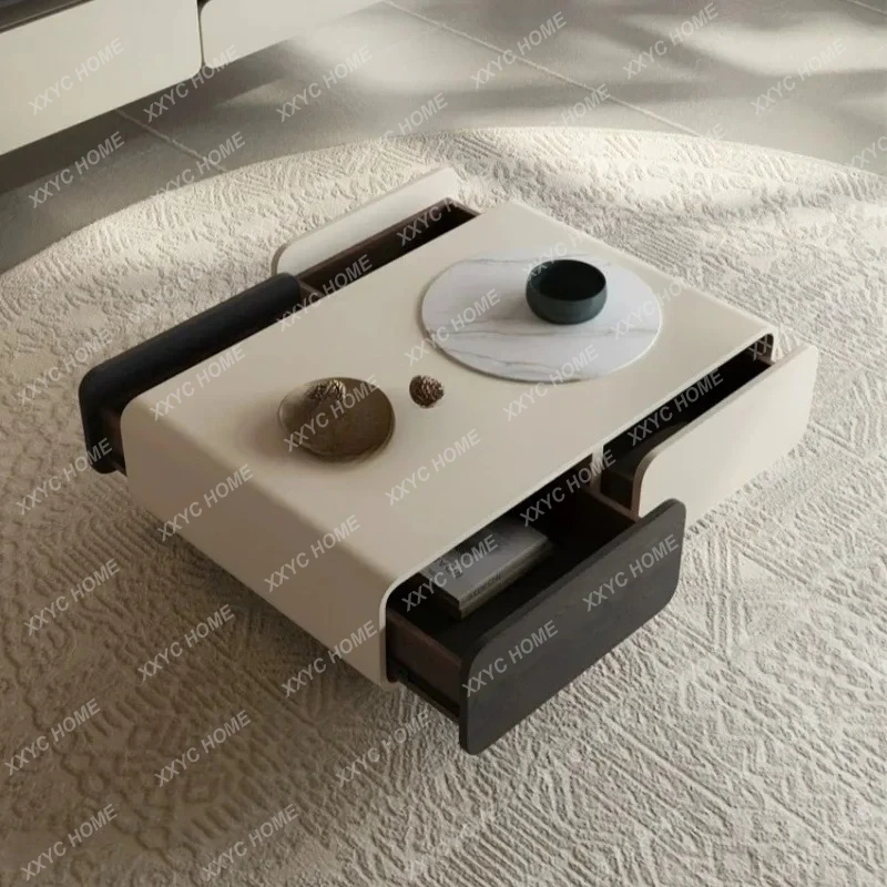 طاولة قهوة حديثة وبسيطة وطاولة شاي إبداعية مستطيلة وبسيطة #4