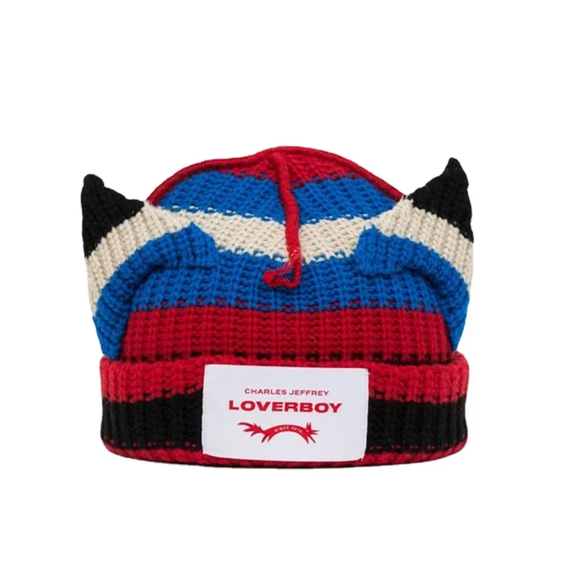 Loverboy Beanie Winter Skullies Cute Women Cat Ear Hat Crochet
