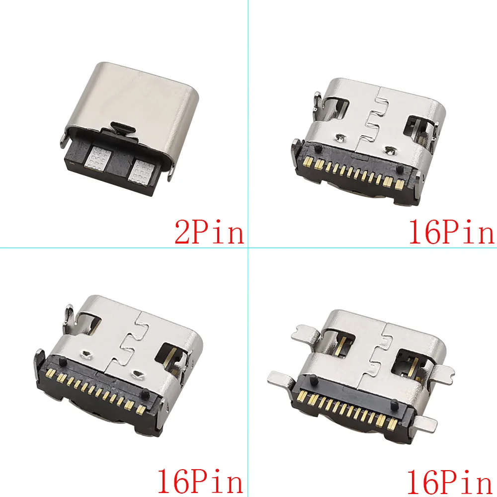 10Pcs USB Typ-C 2/6/16/24Pin Weibliche Lade Port Jack Stecker SMD SMT PCB USB-C Buchse Löten Typ Adapter DIY – Detail 6