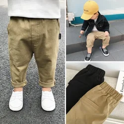 0-7Years Spring Autumn Kids Children Pants Baby Boy Cotton Casual Trousers Elastic Waist Straight/Harlan Multiple Styles