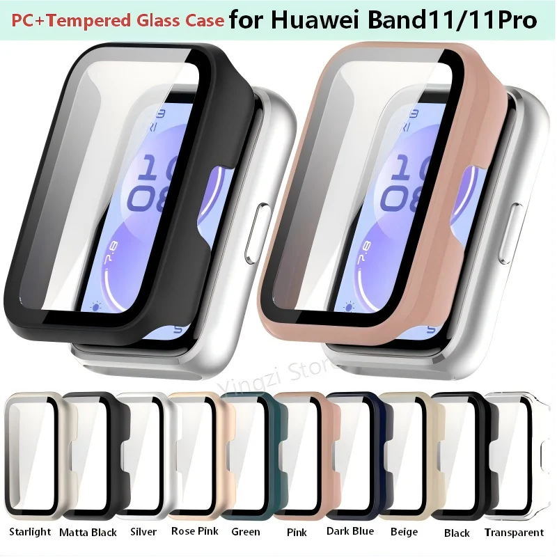 Tempered Glass Case for Huawei Band11 11Pro Smart Watch PC Protector Full Cover Shell for Huawei Band11Pro NFC 11 Accessorie