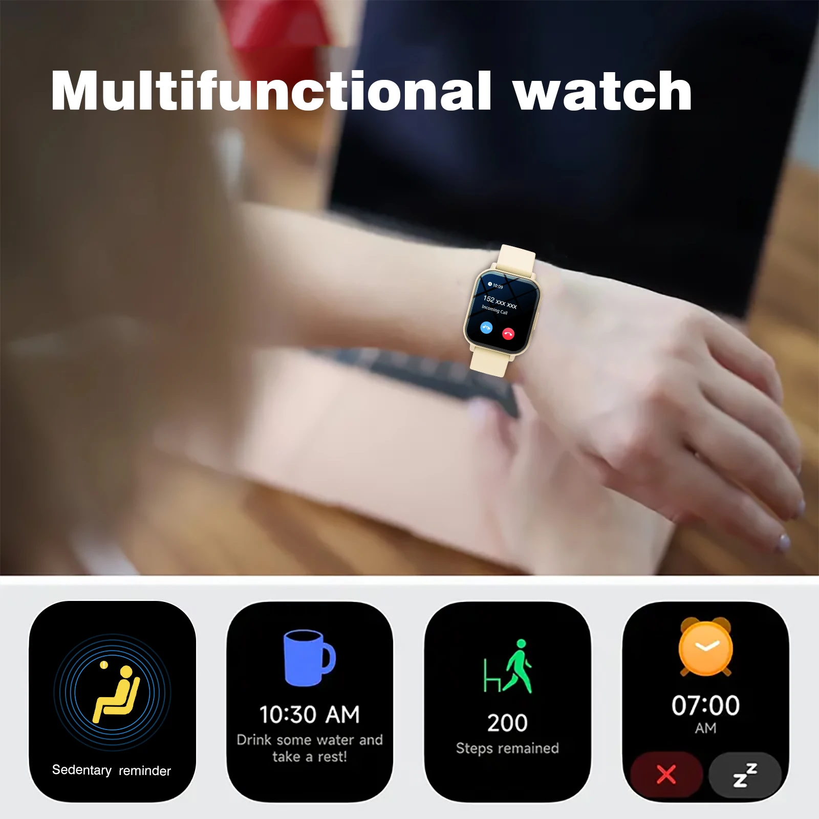 ساعة ذكية جديدة، ساعة رياضية عصرية للجنسين مع حزام من الفولاذ المقاوم للصدأ، مكالمات لاسلكية، وضع رياضي متعدد، تحكم بالموسيقى