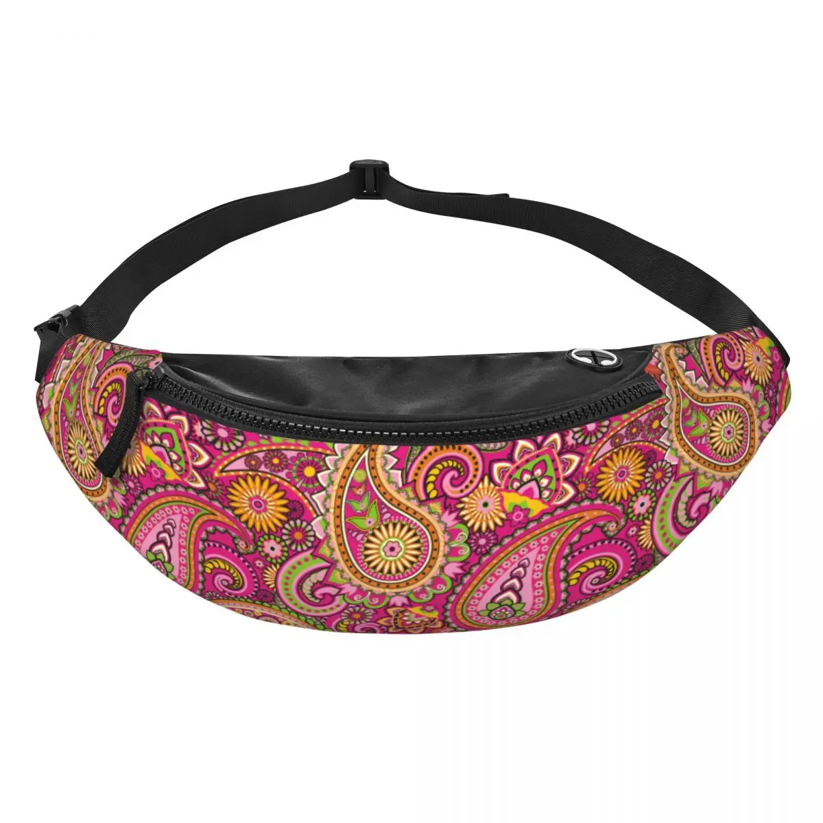 Custom Ethnic Bohemia Style Paisley Bandana Fanny Bag Customized Crossbody Waist Pack Men Women Travel Hiking Phone Money Pouch