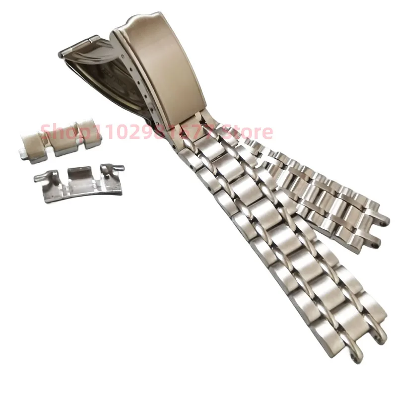 19mm 316L Stainless Steel Vintage Silver Five Beads Curved End Watchband Strap Bracelets Fits for Seiko 6139-6010 6139-6012