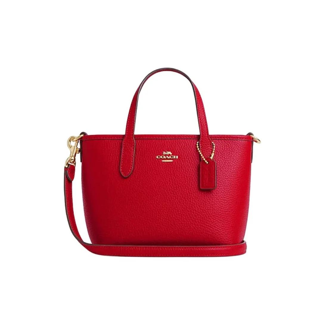 Bolso Tote COACH City de Cuero Vacuno, Bolso de Compras, Bolso de Hombro, Bolso Bandolera, Bolso de Mano Mini para Mujer, Rojo CW031-IMUP7