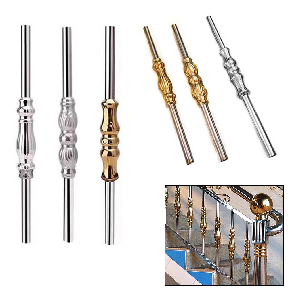 1pc Stainless Steel Stairs Rod Balcony Baluster Parts European Style 304 Rod Column Handrail Stair Home Improvement Hardware