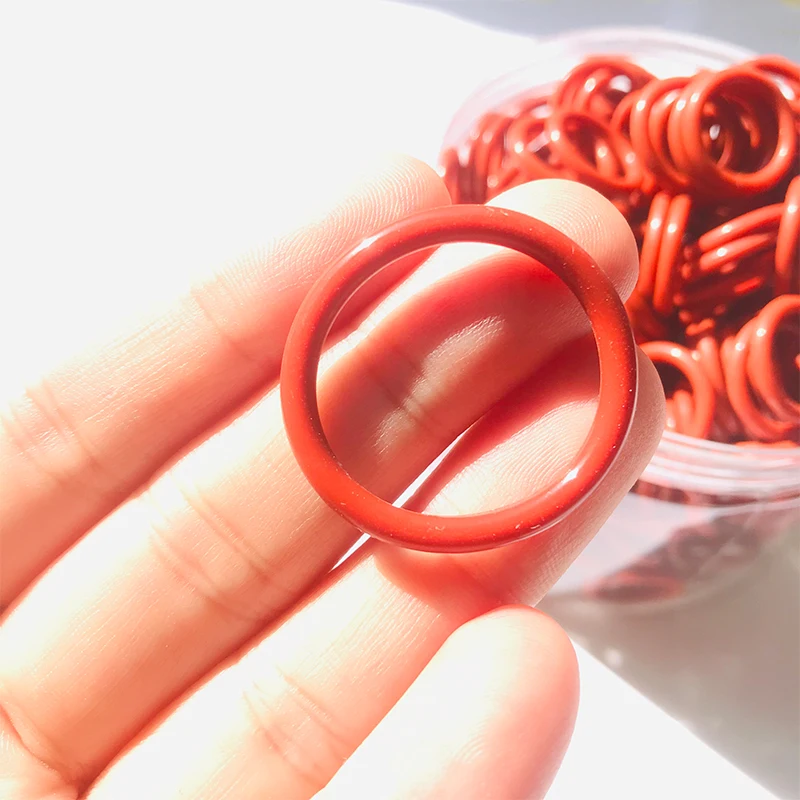 VMQ 100/50/20 Rote Silikon-VMQ-O-Ring-Dichtung CS: 1/1,5/2/2,5/3,1 mm, wasserdichte, isolierte Gummi-Silizium-Ring-Dichtung – Detail 3