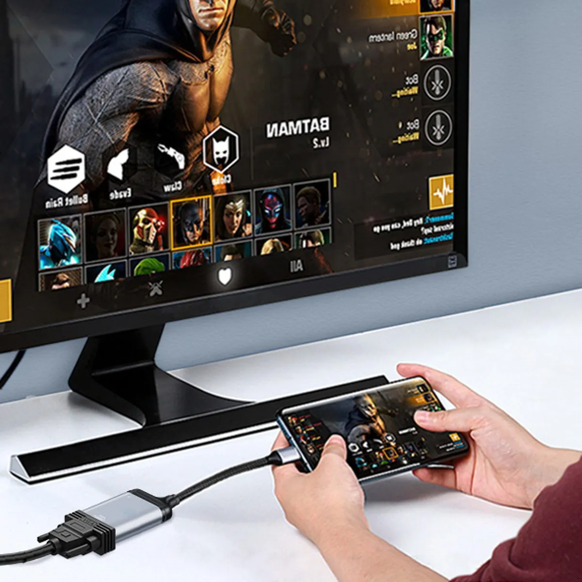

Адаптер для монитора с кабелем USB-C типа C на VGA 1080p 60 Гц для планшетов, телефонов и ноутбуков