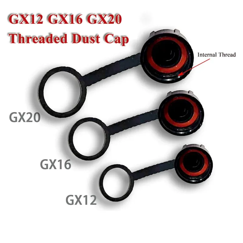 GX12 GX16 Connector Dust Cover GX12 GX16 GX20 Aviation Plug Socket Plastic Threaded Cap Waterproof & Dustproof Anti-Lost Design