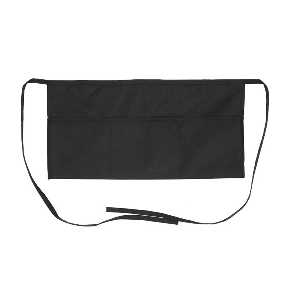 نصف مريلة لخادم المطاعم غطاء الخصر مع ثلاثة جيوب مريلة عمل المطبخ مقهى فندق الموظفين الزي الرسمي #1