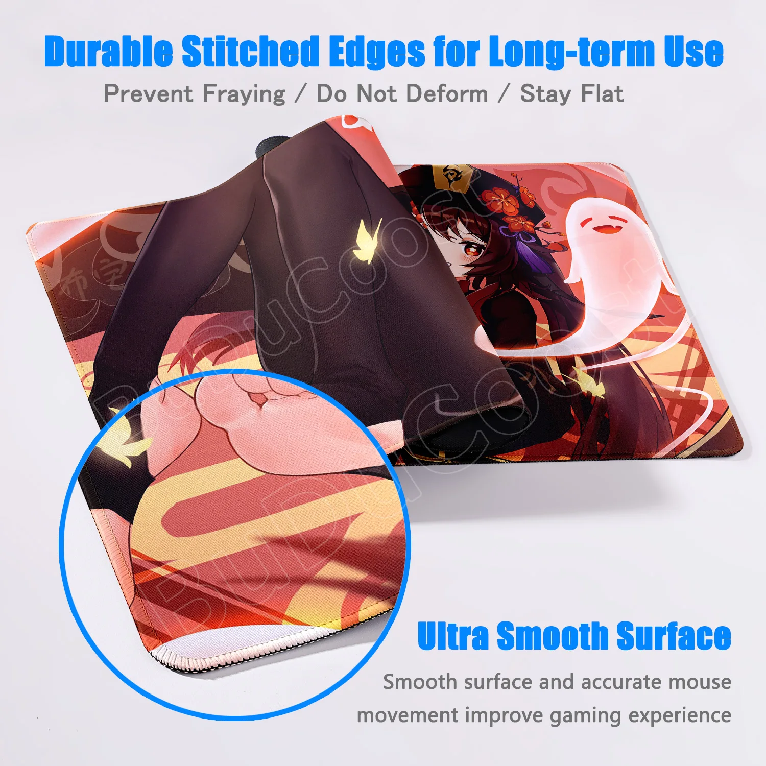 Genshin Impact Hu Tao Mouse Pad 90x40cm Laptop Gaming Office Anime Carpet XXL Rubber Anti-slip Base Deskmat Keyboard Accessories view 4