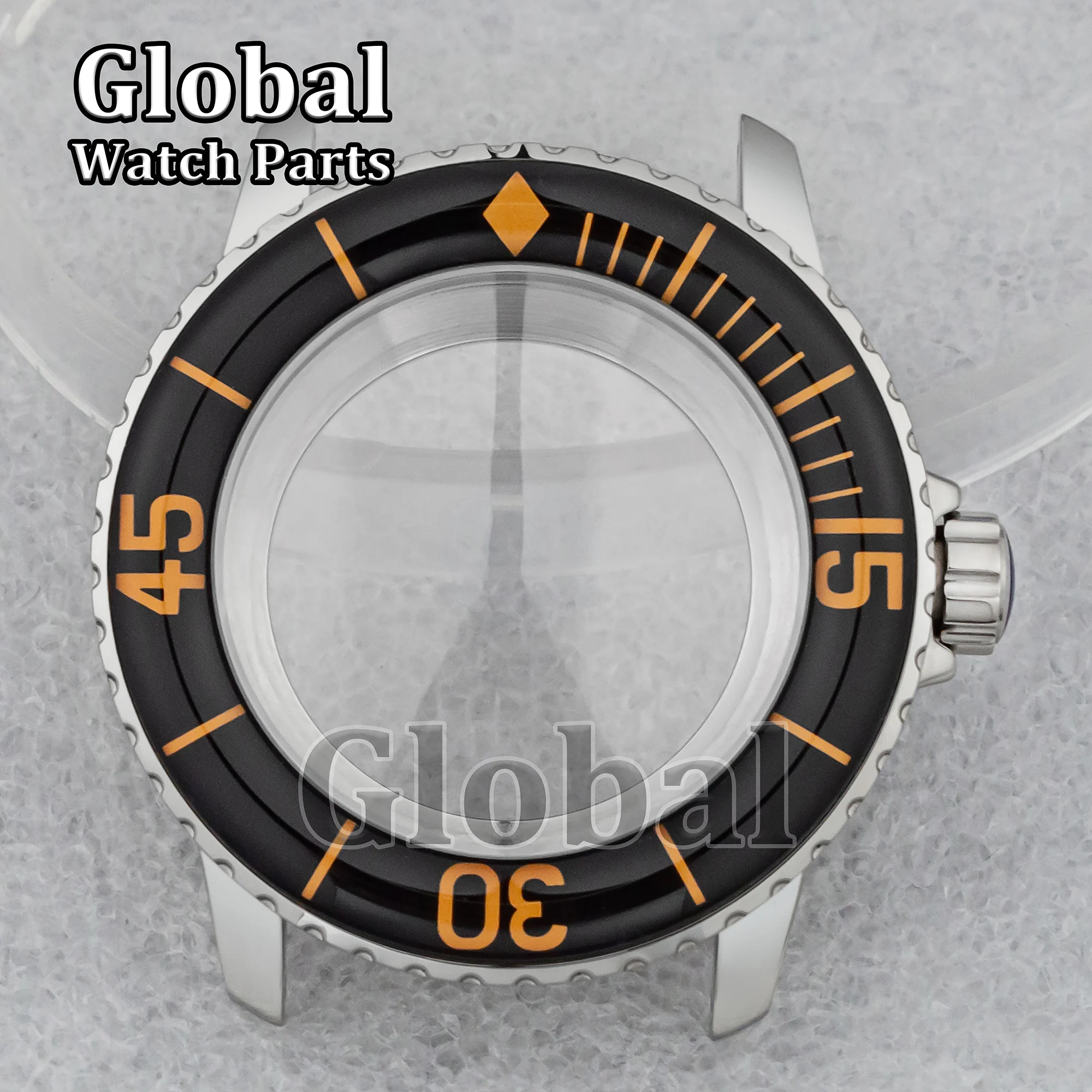 ステンレス鋼ケースフィフティファゾムズ 5ATM 防水セラミックリング時計部品フィット NH35 NH36 ムーブメント