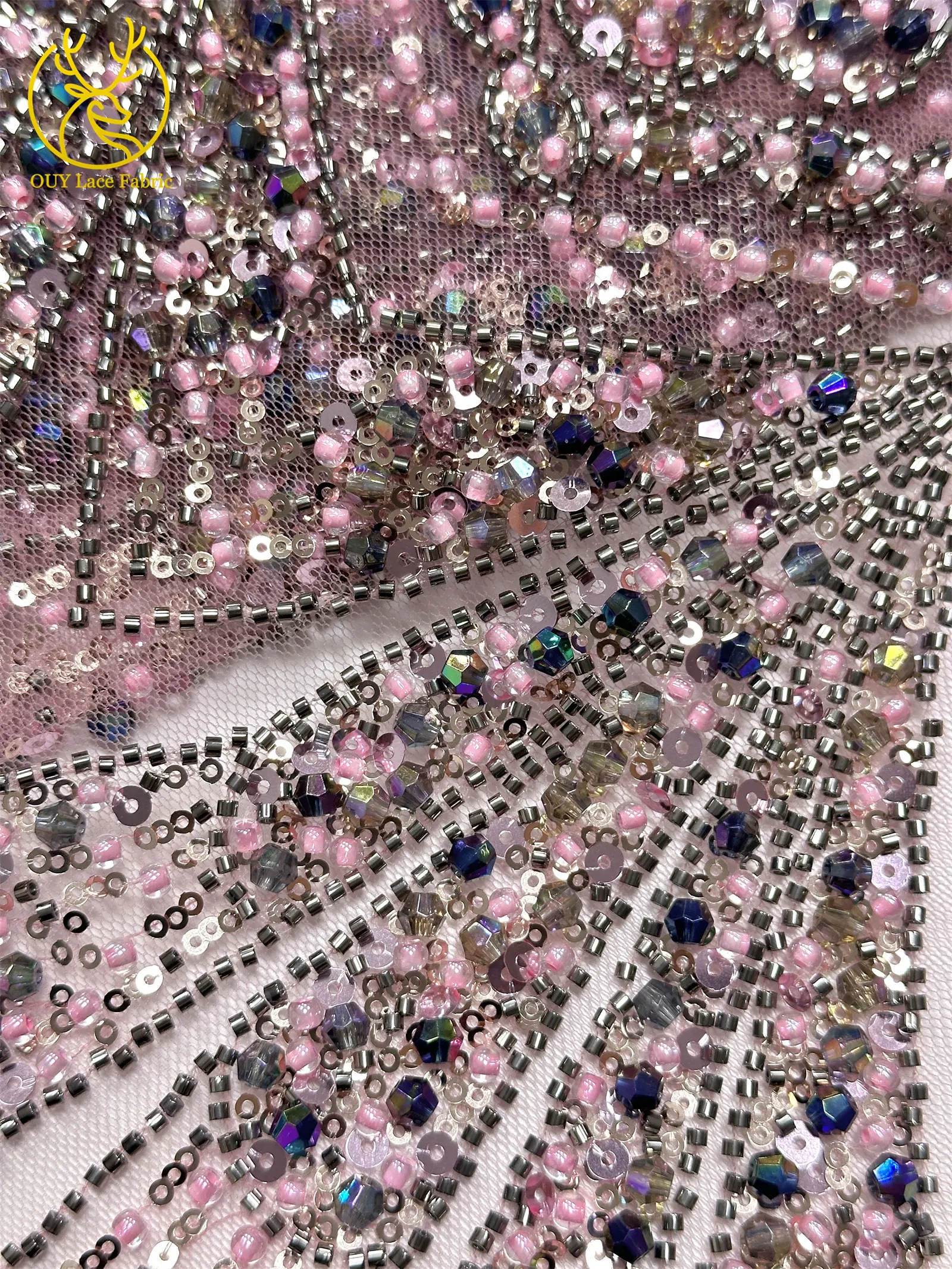 2026 Neuer Afrikanischer Schwer Perlenverzierter Spitzenstoff Hochwertiger Französischer Tüll Pailletten-Spitzenstoff Premium Maßgefertigtes Damen-Abendkleid – Detail 25