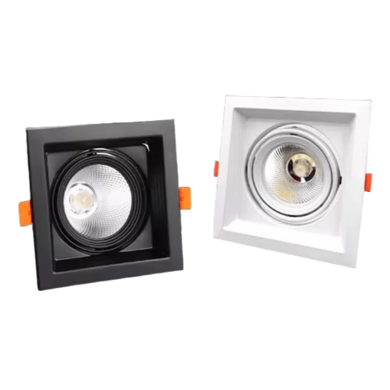 

Квадратный встраиваемый белый черный светодиодный светильник с регулируемой яркостью COB 9 Вт 12 Вт 15 Вт Светодиодный точечный светильник Потолочный светильник AC85-265V Внутреннее освещение