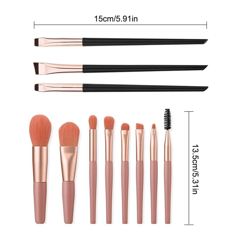 Portable 8Pcs Makeup Brush Set Soft Makeup Concealer Brush Blush Loose Powder Brush Eye Shadow Foundation Brush Beauty Tools