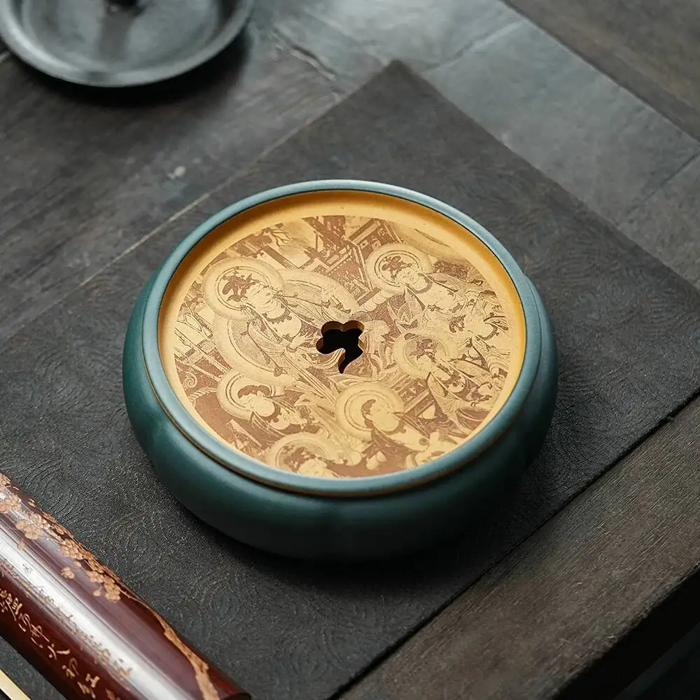 Yihuichun High-End Yixing Purple Clay Holder, Handmade Dry Brewing Platform With Water Storage, Mat, Wall-Mounted Teapot Care