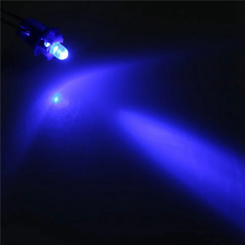 

ABUP-50X LED BULB METER DASH B8-5D T5 Lamp With Holder BLUE TUNING Auto Car Light