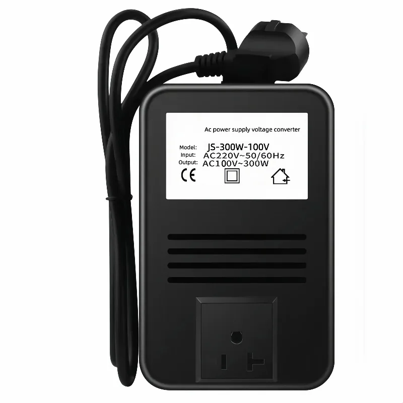300W Step Down Voltage Converter 220V to 100V, AC Transformer for Japanese Appliances with Fuse Protection