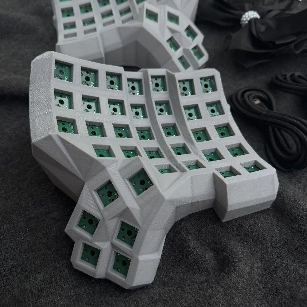 Комплект разделенной клавиатуры Dactyl Manuform 6x7 с подставкой для Plam Custom Hot Swap Проводная одномодовая разделенная клавиатура Флакон типа C Teclado Gamer