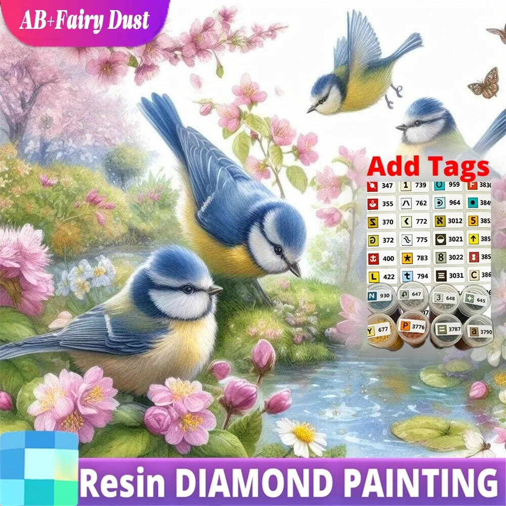 

Смола AB Фея Пыль Алмазная картина Птица Животное Новое поступление Вышивка DIY Мозаика Цветок Подходит для начинающих Украшение стен