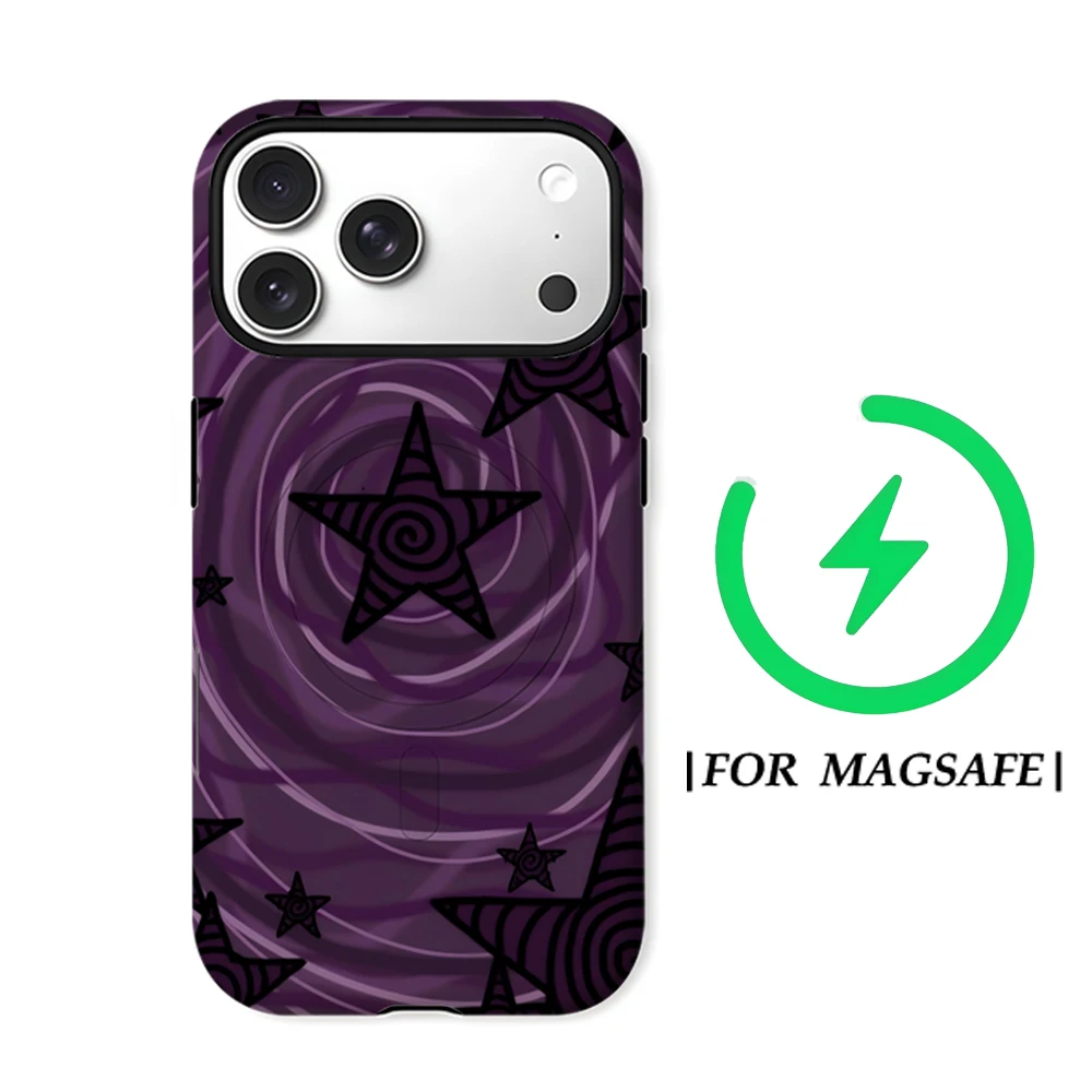 

Luxury Psychedelic Star Swirl Phone Case for iPhone 16 15 14 13 12 11 Pro Max Plus Luxury Magnetic Double-layer Back Cover