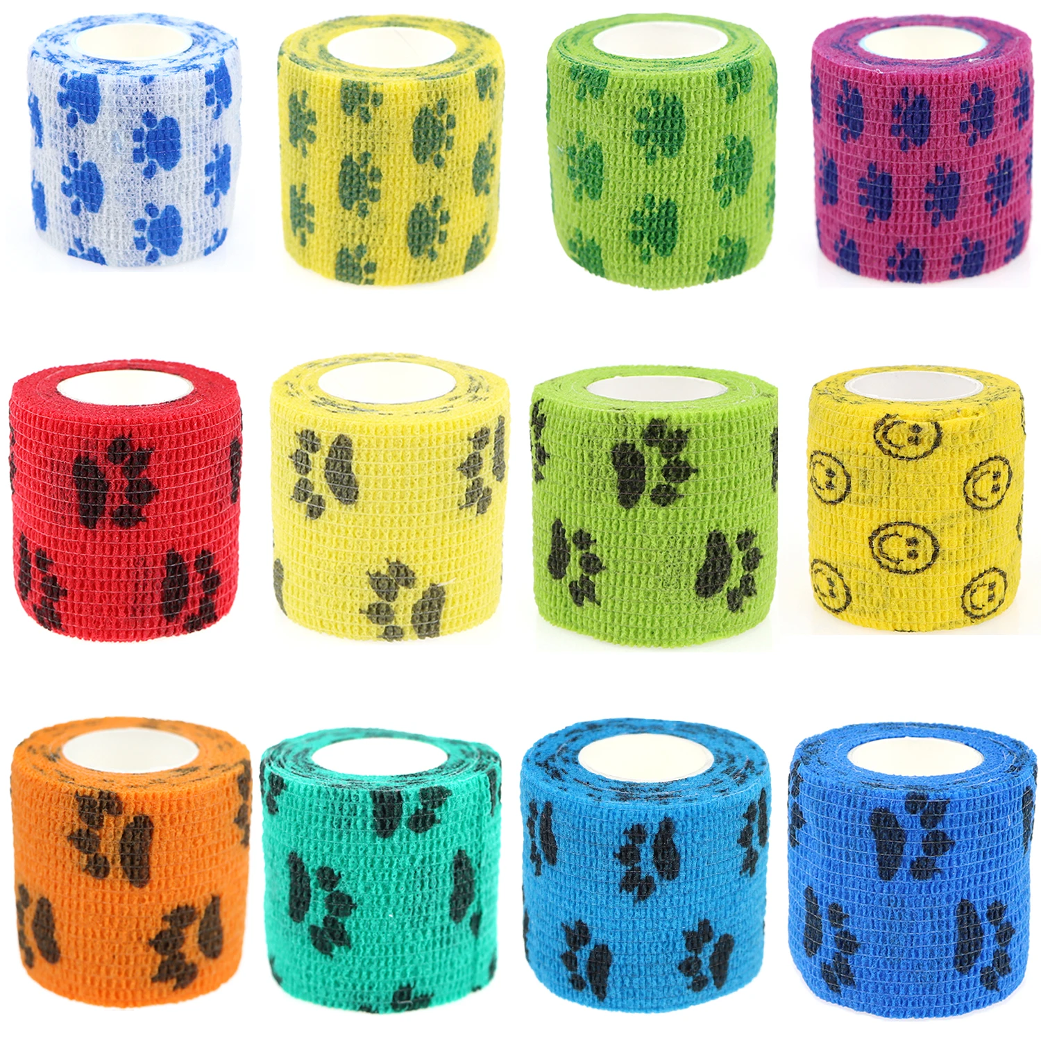 1 Piece Self Adhesive Bandage Elastic Bandage Wrap Cohesive Tape Vet Wrap for Pet Animals Dog Cat Horse Ankle Sprains