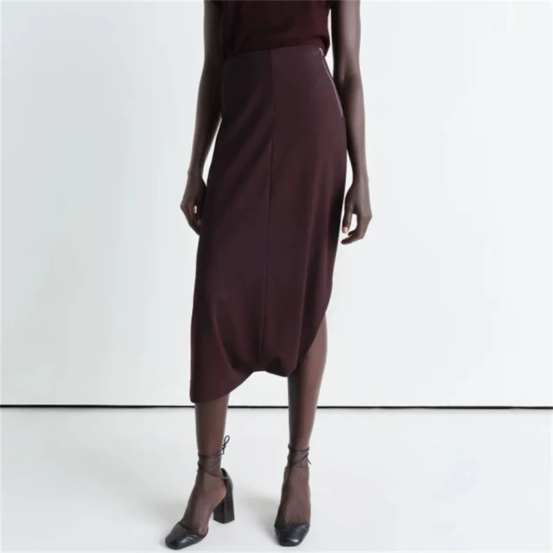

Women's skirt New asymmetrical slim fit women's half skirt for summer 2025 Casual versatile high waisted pencil skirt long skirt