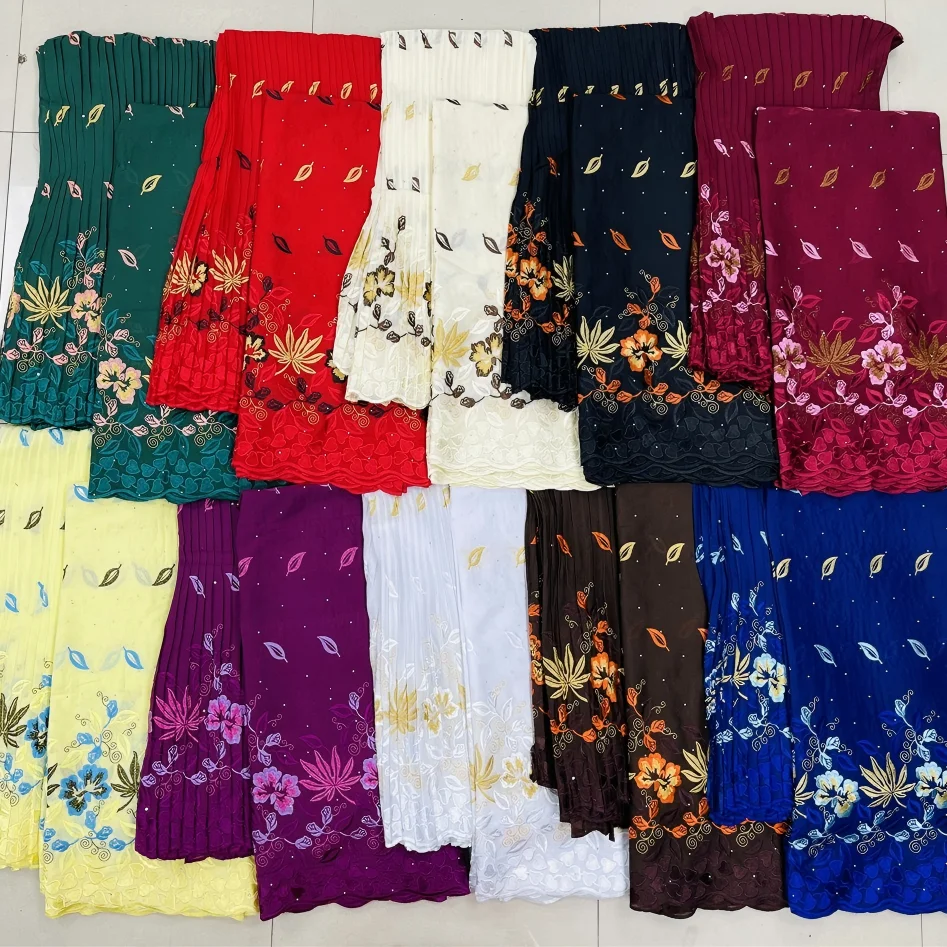 

Оптовая продажа, новейшая швейцарская хлопчатобумажная вуаль, кружевная ткань, текстурированная, высокое качество, материал для африканского свадебного платья, 5 + 5 ярдов