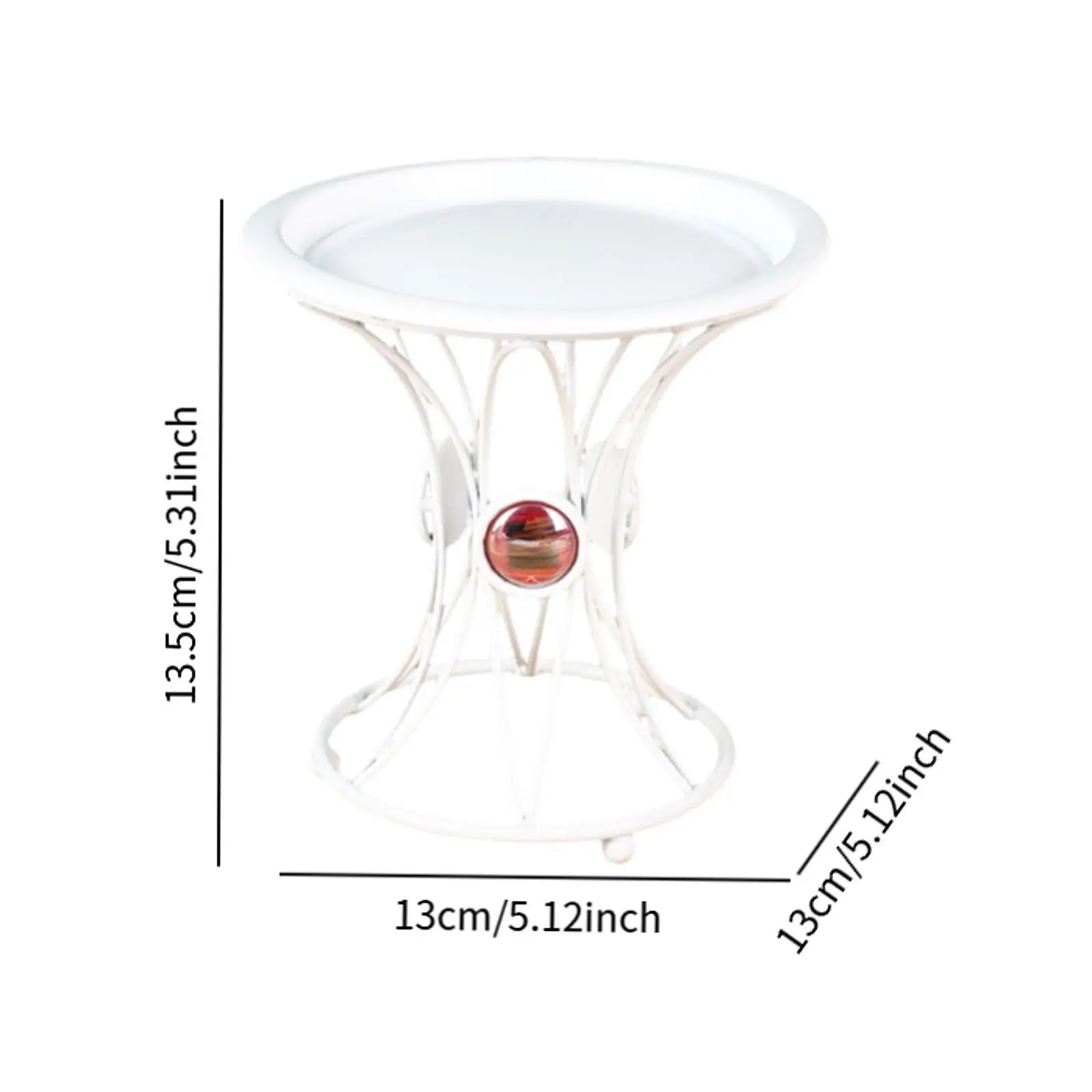 Metal Round Vase Plant Display Potted Rack Compact Plant Table Riser for Home Garden Balcony and Windowsill