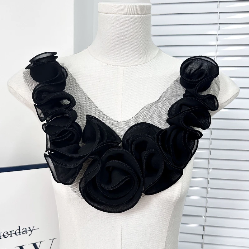 Handgefertigte, plissierte Blumenbroschen für Damen, elegante Anstecknadeln, Hochzeit, Tanzkleid, Dekoration, Kleidungszubehör – Detail 2