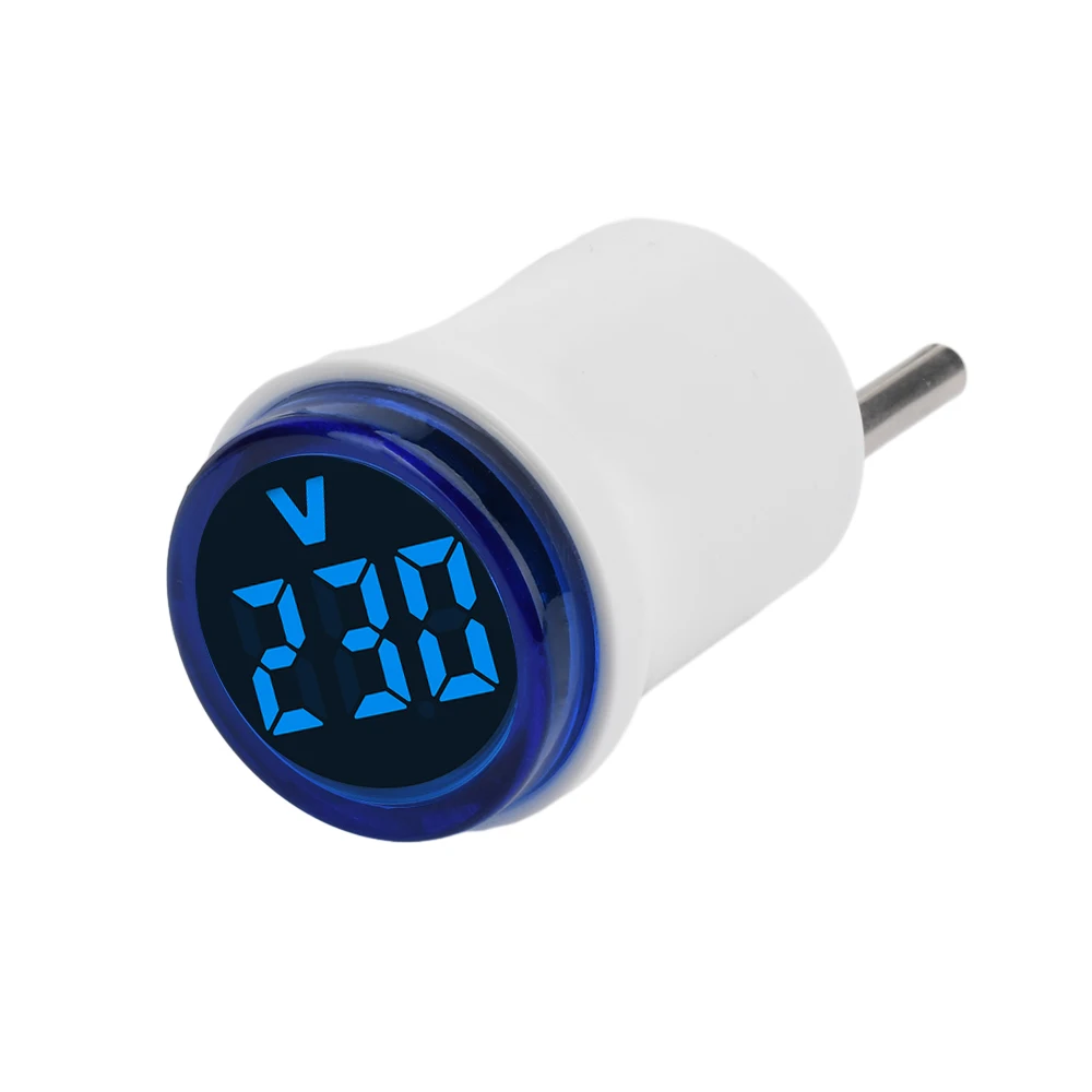 AC 220V/230V LED Voltmeter 30mm Round 50-500V Digital Voltage Meter Voltammeter Indicator Volt Tester Detector Monitor EU Plug