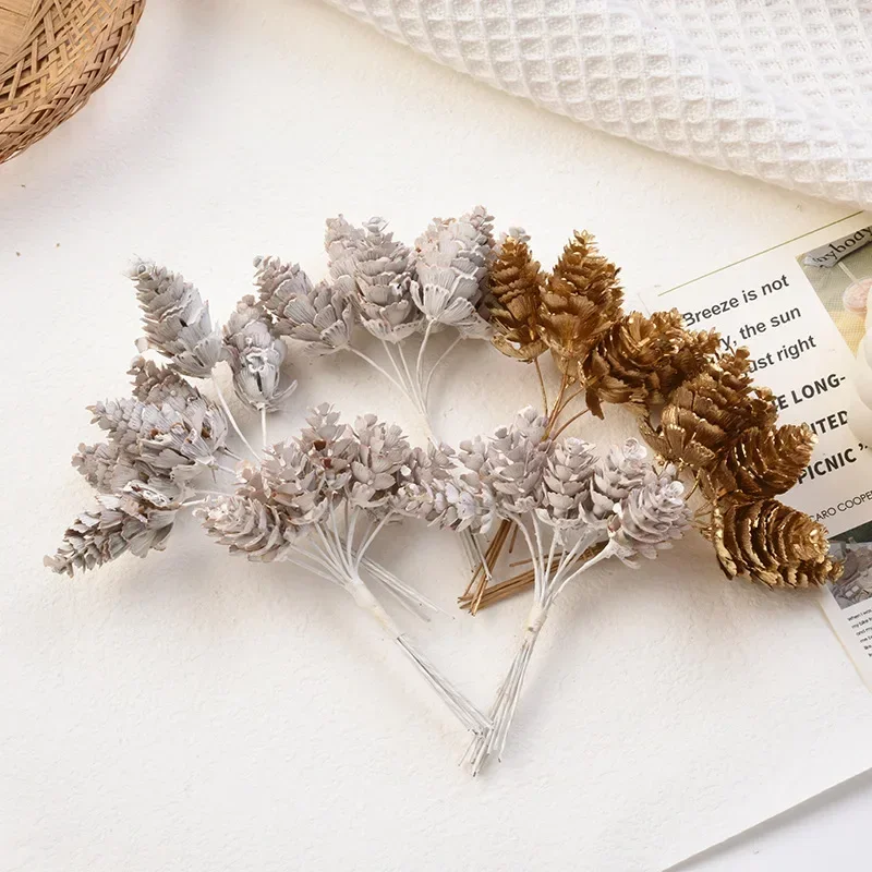 

10PCS MINI Pine Cone Christmas Decorative Artificial Plants Wedding Home Decor Bridal Accessories Clearance Household Products