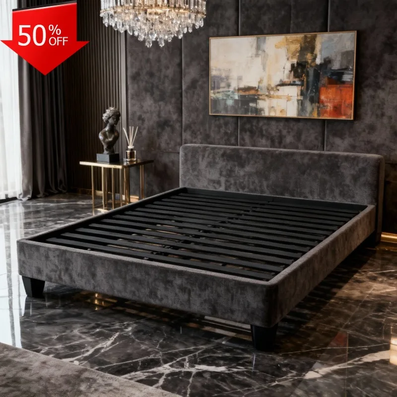 إطار سرير للأريكة، سرير كاما كينج مزدوج، أثاث غرفة نوم كاملة، سرير فردي بطابقين للبالغين، أثاث قاعدة سرير مزدوج مضاء #1