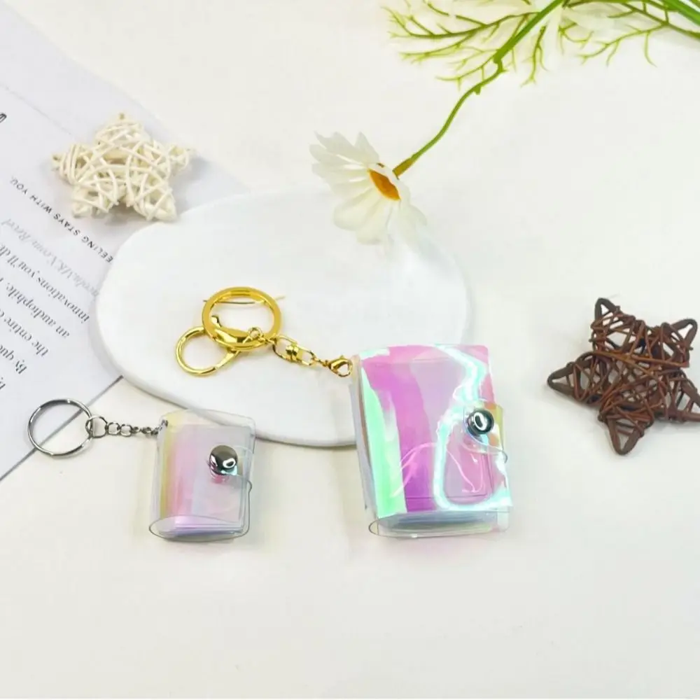 Thickened Hanging Chain Photo Album Wear-resistant Hanging Pocket Keychain Album With Buckle Mini Card Holder Birthday Gift