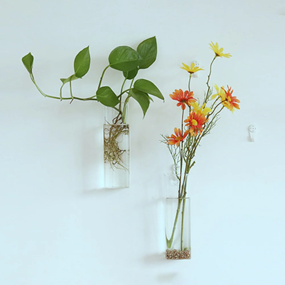 

Glass Flower Vase Creative Flower Water Planting Hanging Glass Vase Flower Planter Terrarium Container for Home (6x18CM)