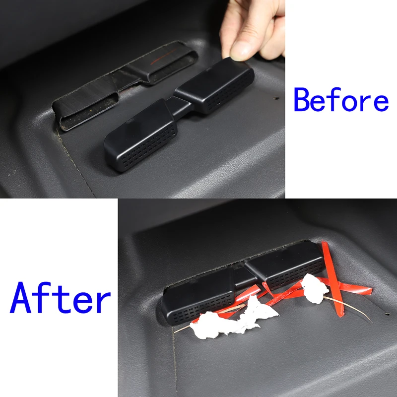 For Toyota FJ Cruiser 2007-2021 ABS Black Car Seat Under The Air Outlet Dust Cover Exhaust Hood Car Accessories 2 Pcs