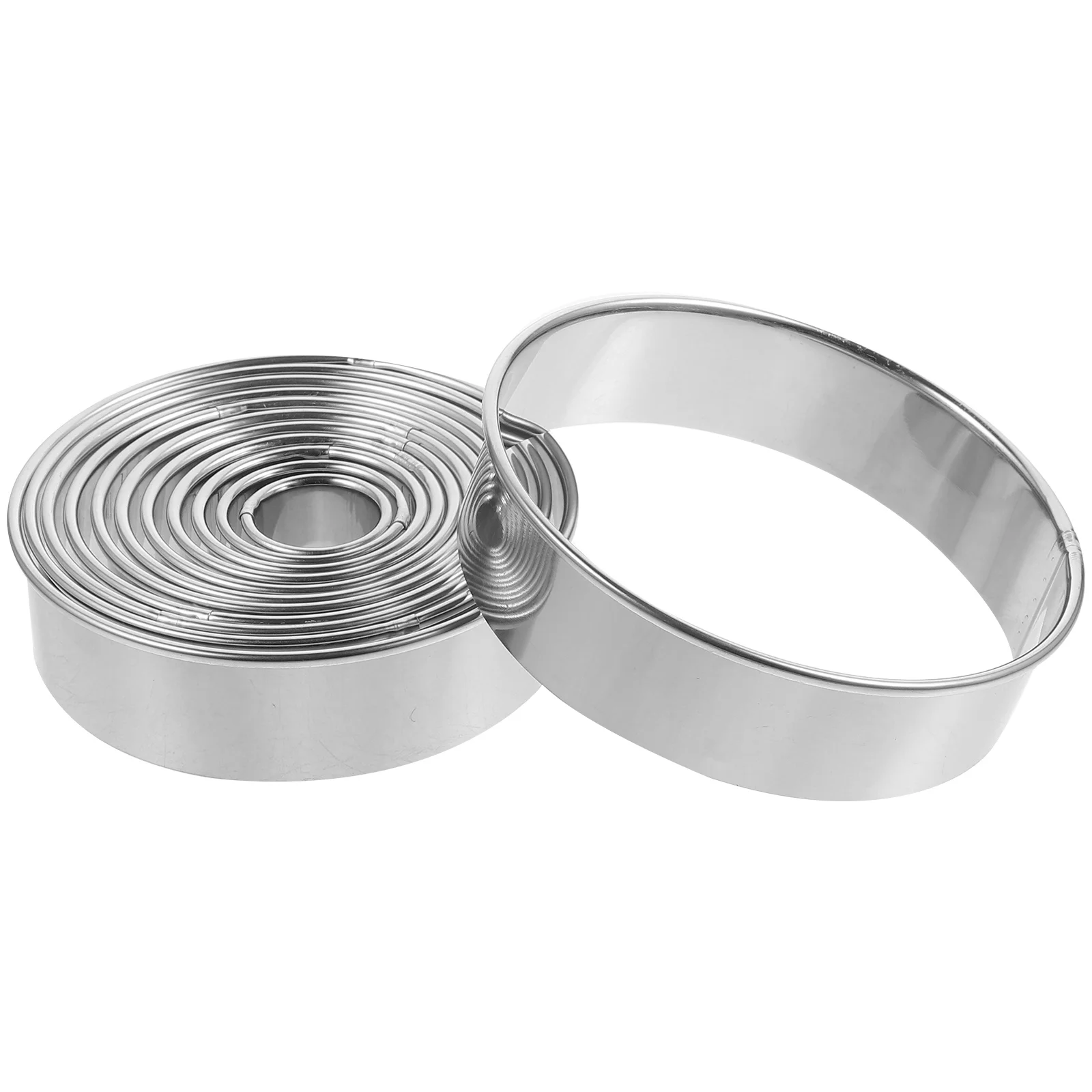 

12pcs Circular Stainless Steel Baking Cookies Mousse Dumpling Versatile Sizes Stainless Steel Cooking Rings Easy Clean Cooking