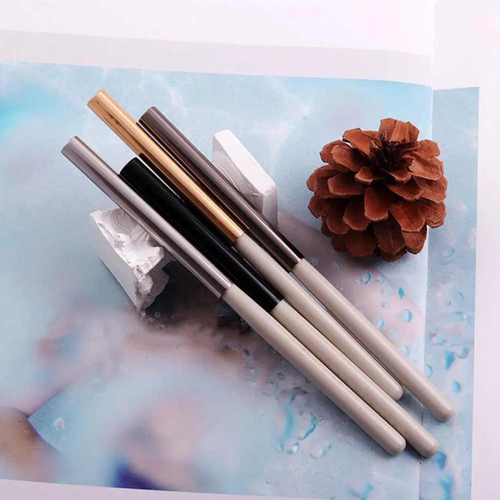 

5pcs Metal Manicure Pen Caps Zinc Alloy Durable Protective Topper For Nail Art Supply Pen Extender Opaque Lightproof Brush Cover