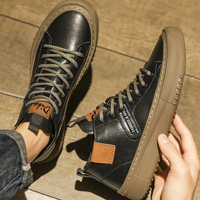 BUBUK men's casual sneakers, retro thick-soled workwear style sports shoes for men, versatile and durable, non-slip outdoor casual shoes suitable for commuting, shopping, business trips, and dates