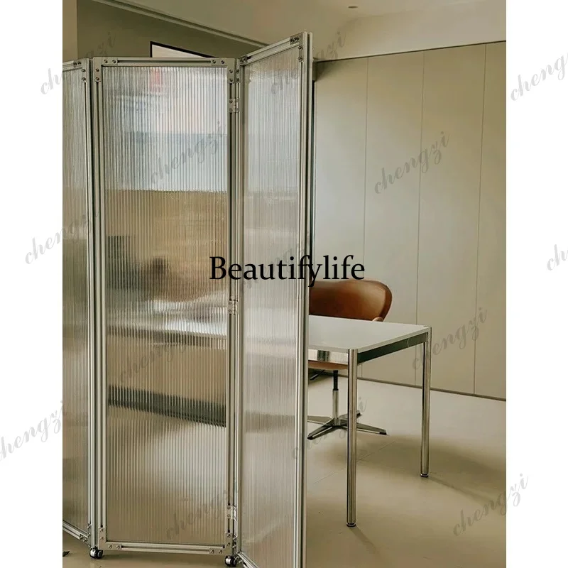 Changhong glass screen folding floor type movable living room office blocking entrance partition screen