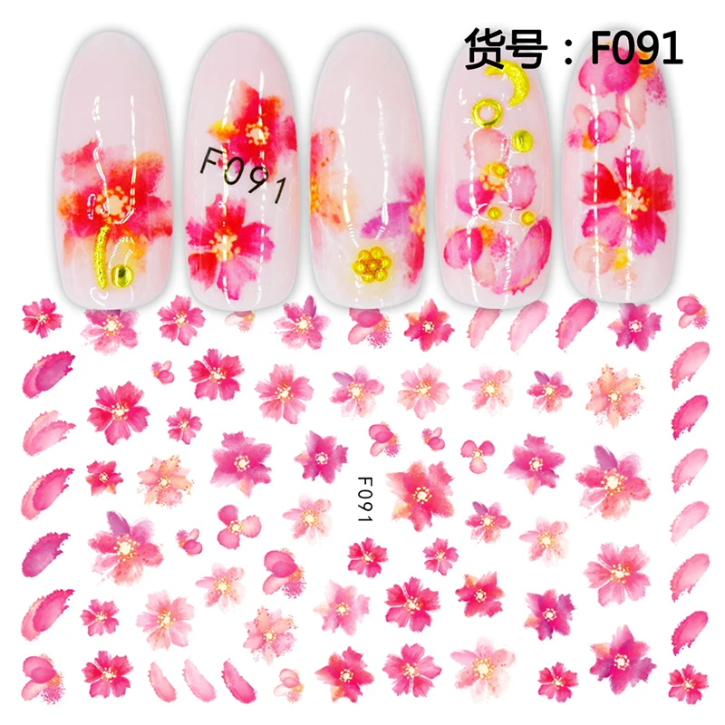 1Pcs Four-Leaf Clover St. Patrick's Day Stickers 8X10CM Cute Lucky Clover Nail Art Decal 3D Adhesived Four-Leaf Clover Slider