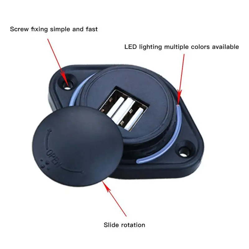 3.1A Dual USB Charger LED ซ็อกเก็ตที่ชาร์จแบตในรถ Dual กันน้ำอะแดปเตอร์ Universal สำหรับรถจักรยานยนต์12V-24V รถเรือ